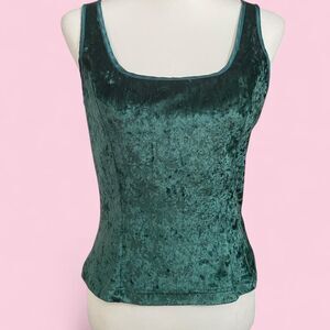 Vintage 1997 Victoria's Secret Green Velvet Corset Tank Top